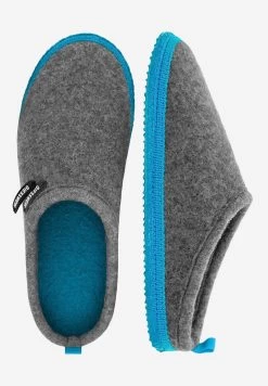 Giesswein WOOLPOPS - Hausschuh - Hellgrau Türkis -Giesswein b1accc2cde1b4fdd802ec2381dcbe093